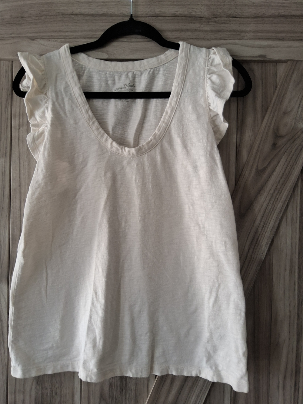 Universal Thread Cream Ruffle Sleeve Tank